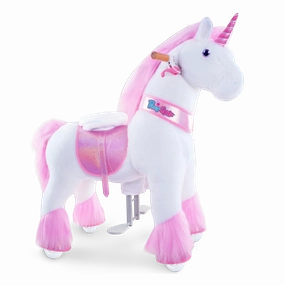 PonyCycle Mechanically Walking Ride-On Pink Unicorn - Ages 4-8 Years
