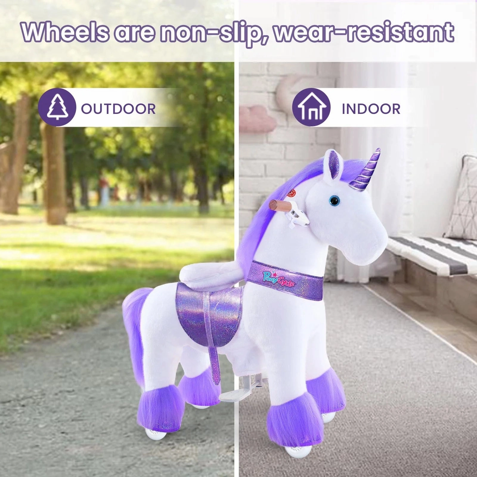 PonyCycle Mechanically Walking Ride-On Purple Unicorn