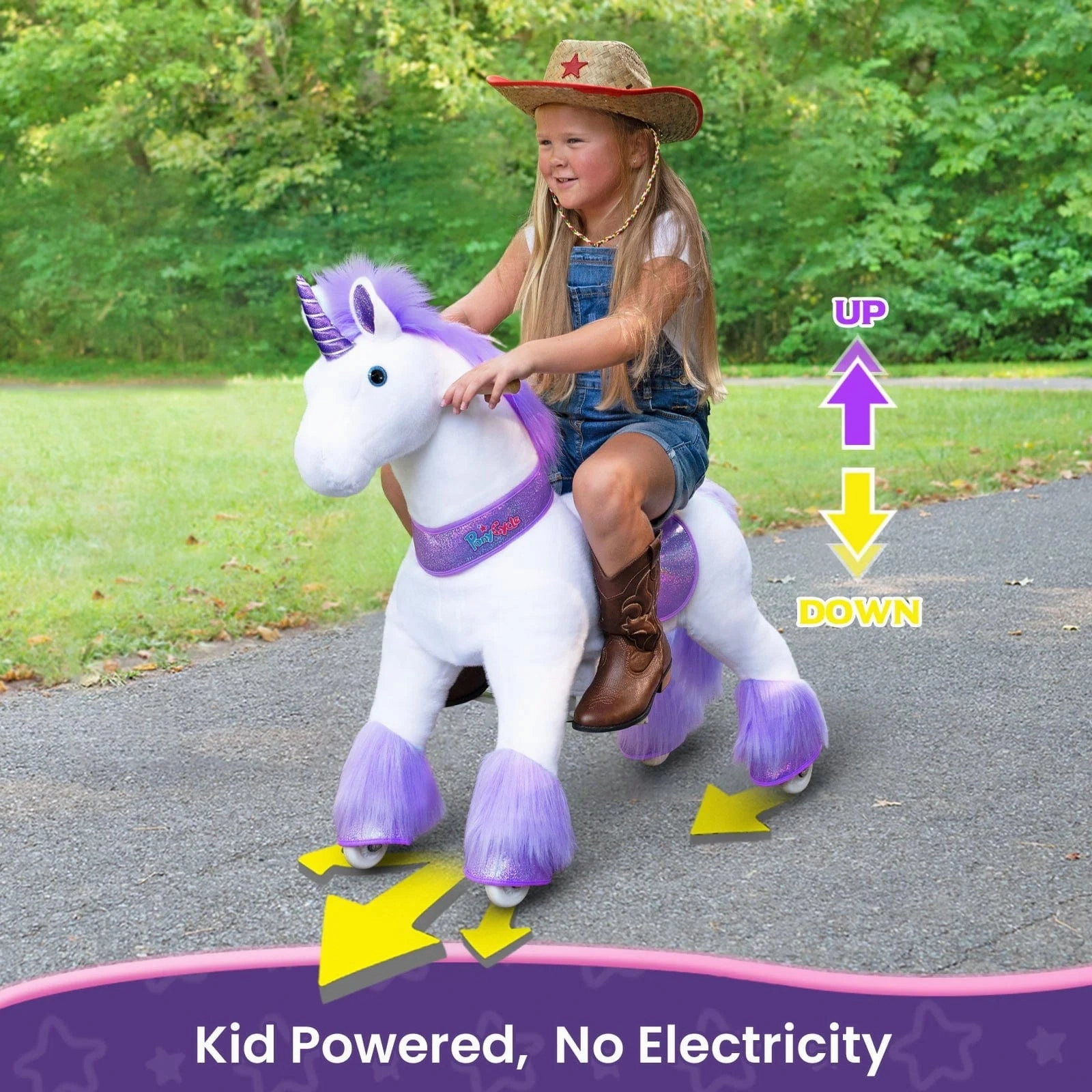 PonyCycle Mechanically Walking Ride-On Purple Unicorn