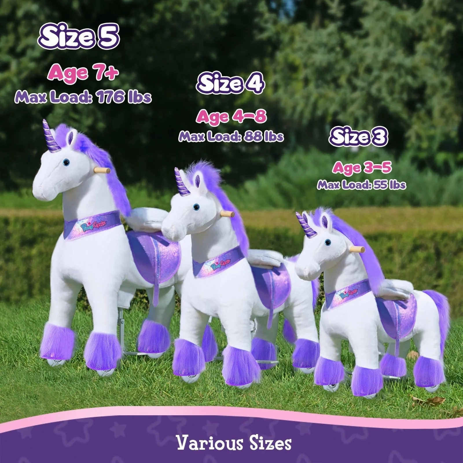 PonyCycle Mechanically Walking Ride-On Purple Unicorn