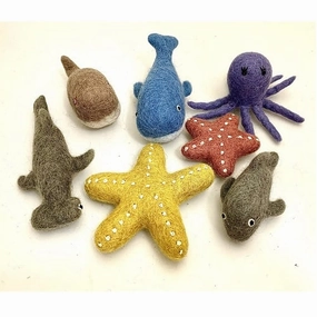 Pre-Order Papoose  Sea Animals, Set of 7 (Ships in late June/early July)