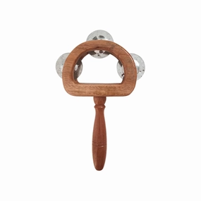 Pre-Order Papoose Tambourine with Handle (Ships in late June/early July)