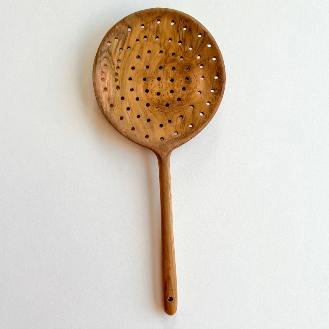 Pre-Order Papoose Teak Slotted Spoon (Ships in late June/early July)