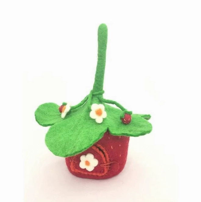 Pre-Order Strawberry Buttercup Fairy Felt Home (Ships around end of June)