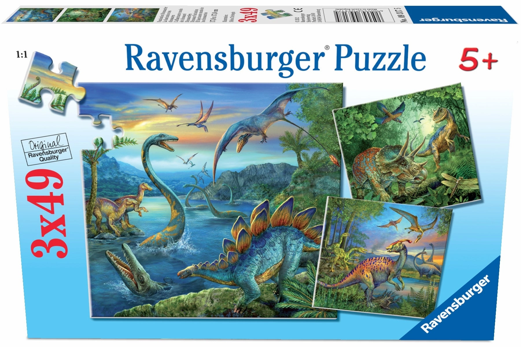 Ravensburger - Dinosaur Fascination Puzzle 3 x 49 Pc