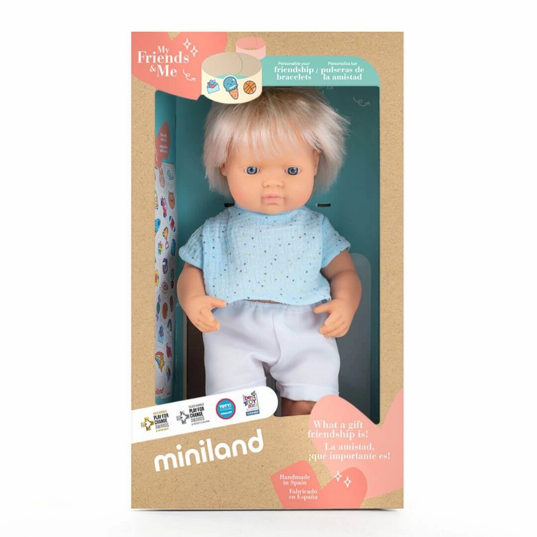 Realistic Montessori Doll - White Boy with Blond Hair
