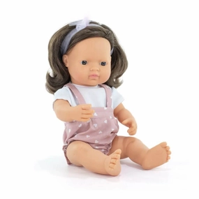 Realistic Montessori Doll - White Girl with Brown Hair