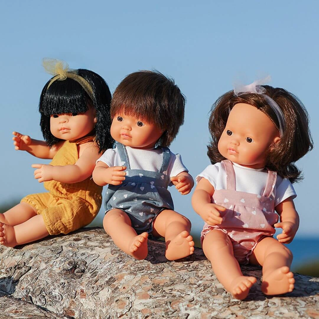 Realistic Montessori Doll - White Girl with Brown Hair