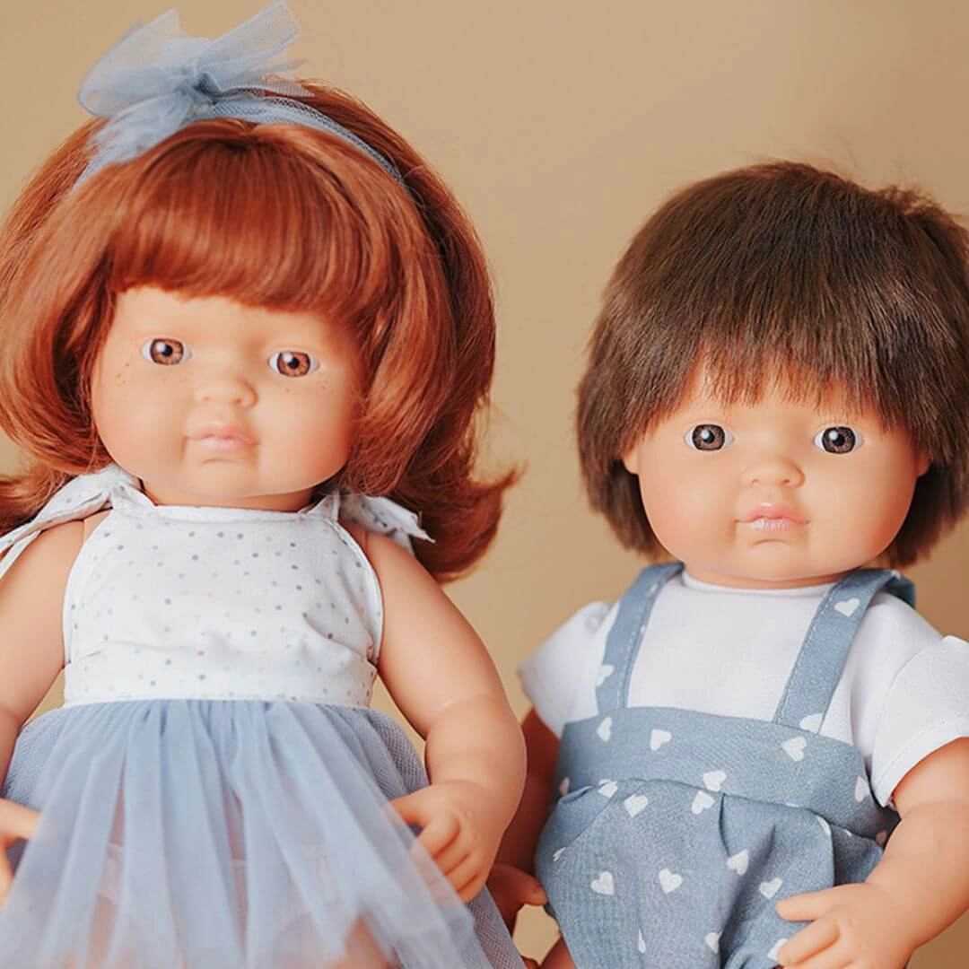 Realistic Montessori Doll - White Girl with Red Hair