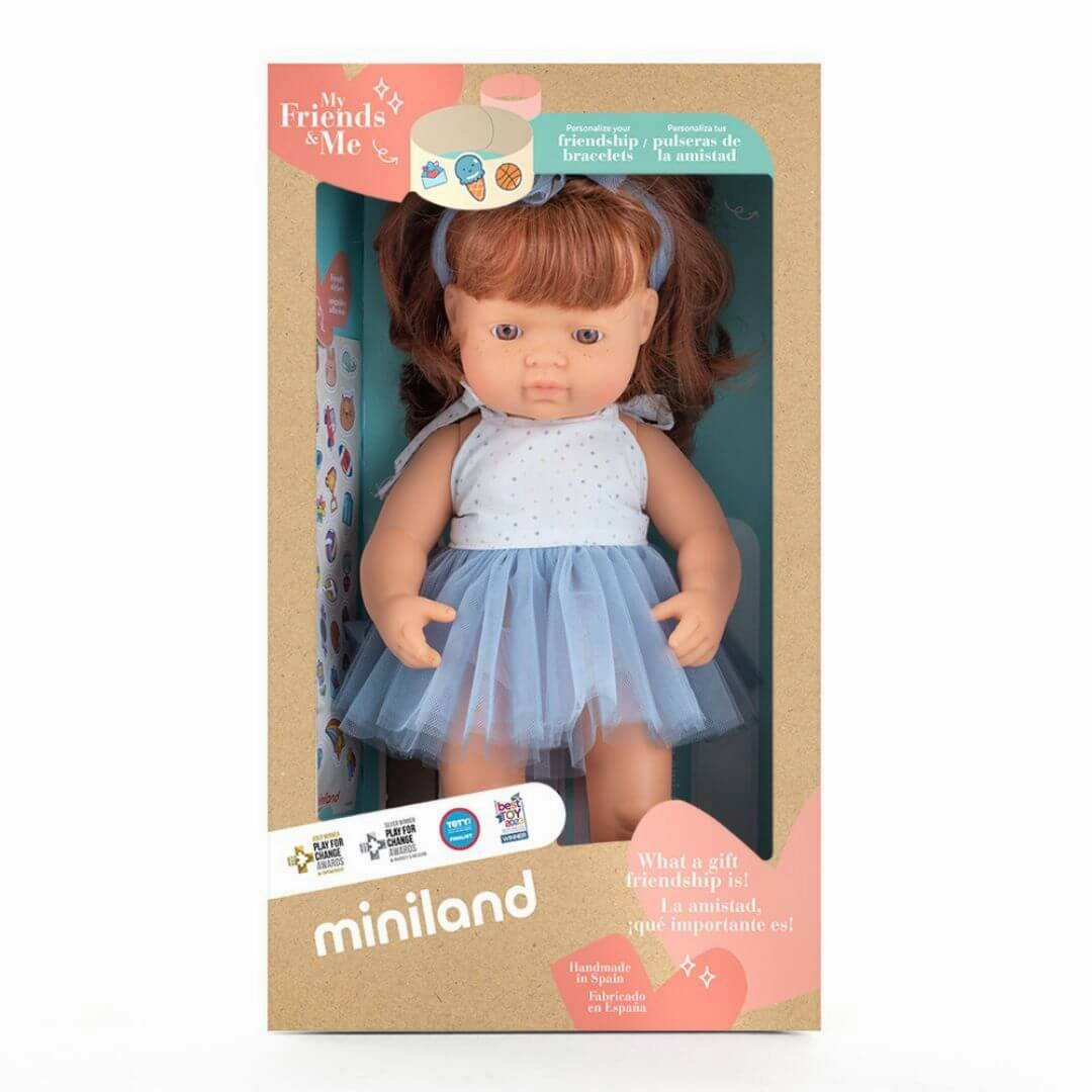 Realistic Montessori Doll - White Girl with Red Hair