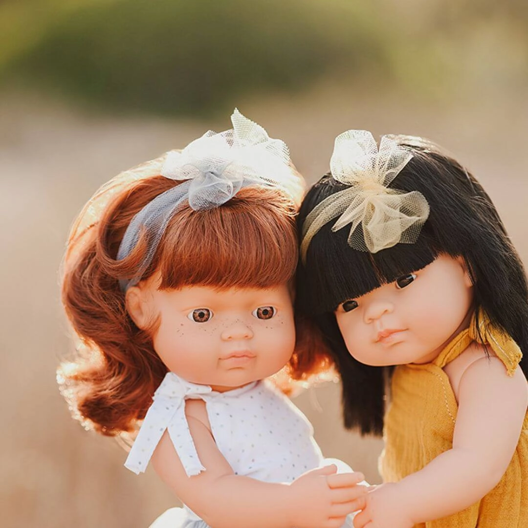 Realistic Montessori Doll - White Girl with Red Hair