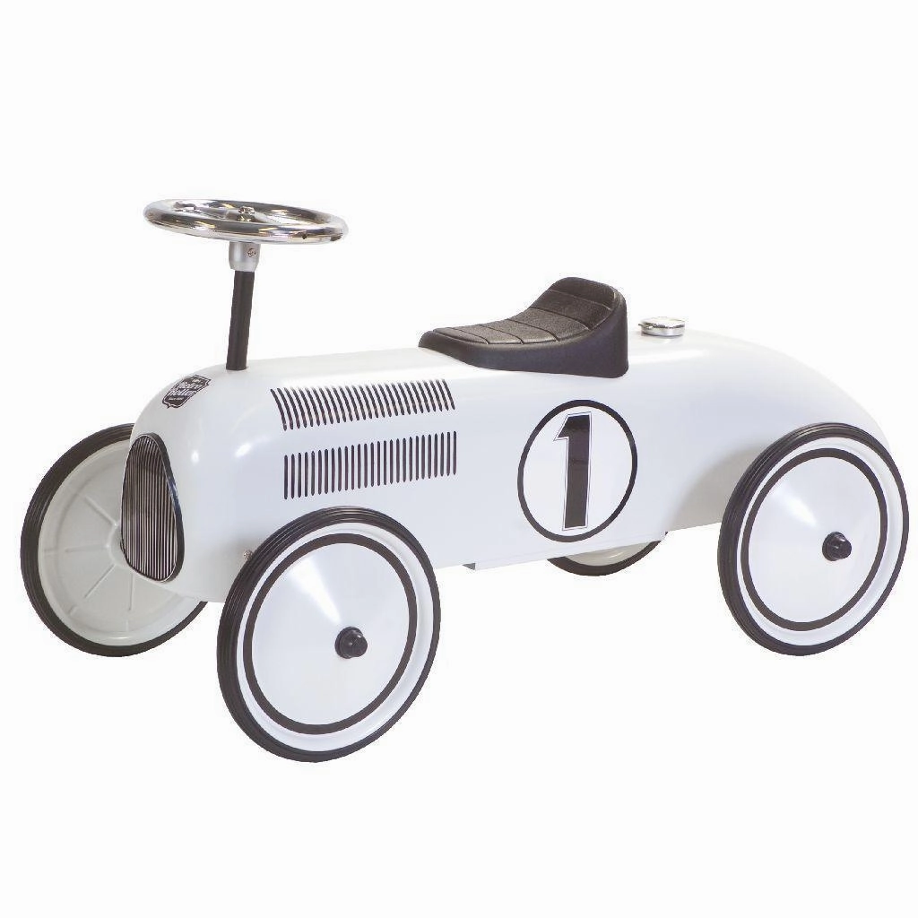 Retro Roller Lewis Push Car - White