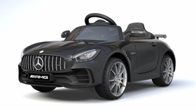 RICCO 6V 4.5A Two Motors Mercedes Benz GTR AMG Licenced Battery Powered Kids Electric Ride On Toy Car, Black