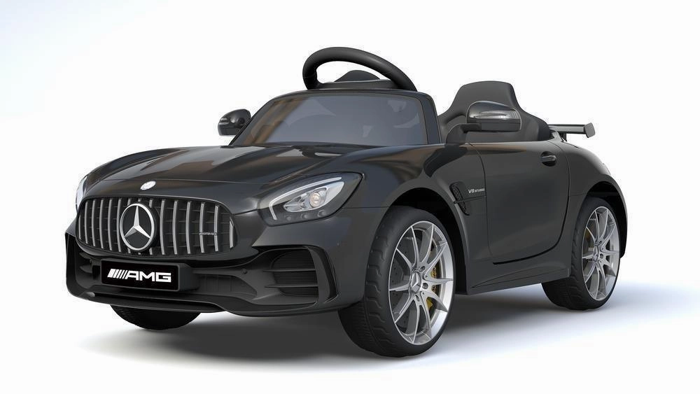 RICCO 6V 4.5A Two Motors Mercedes Benz GTR AMG Licenced Battery Powered Kids Electric Ride On Toy Car, Black