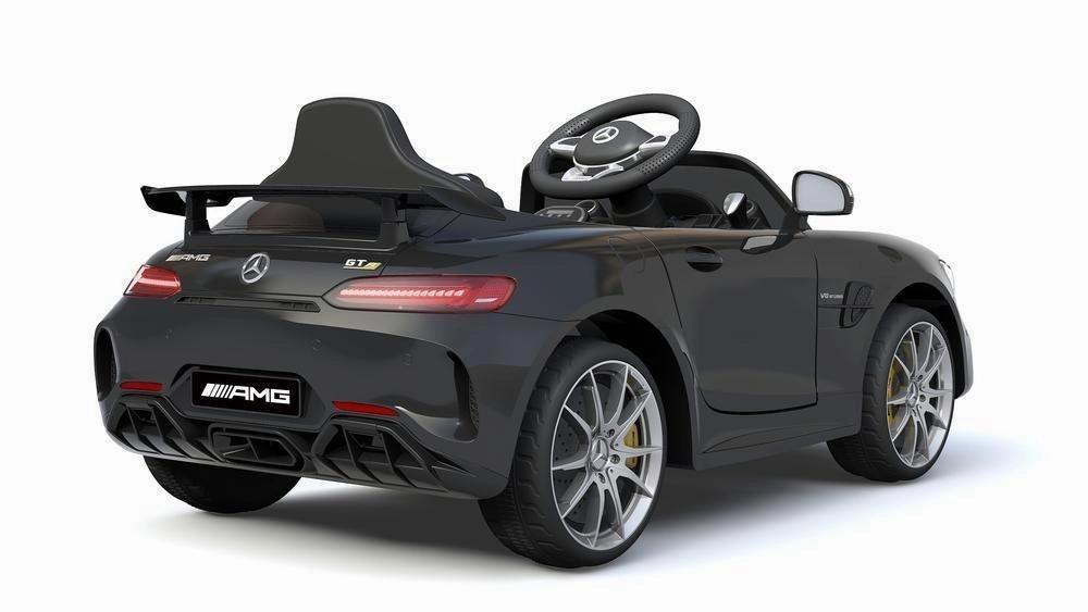 RICCO 6V 4.5A Two Motors Mercedes Benz GTR AMG Licenced Battery Powered Kids Electric Ride On Toy Car, Black