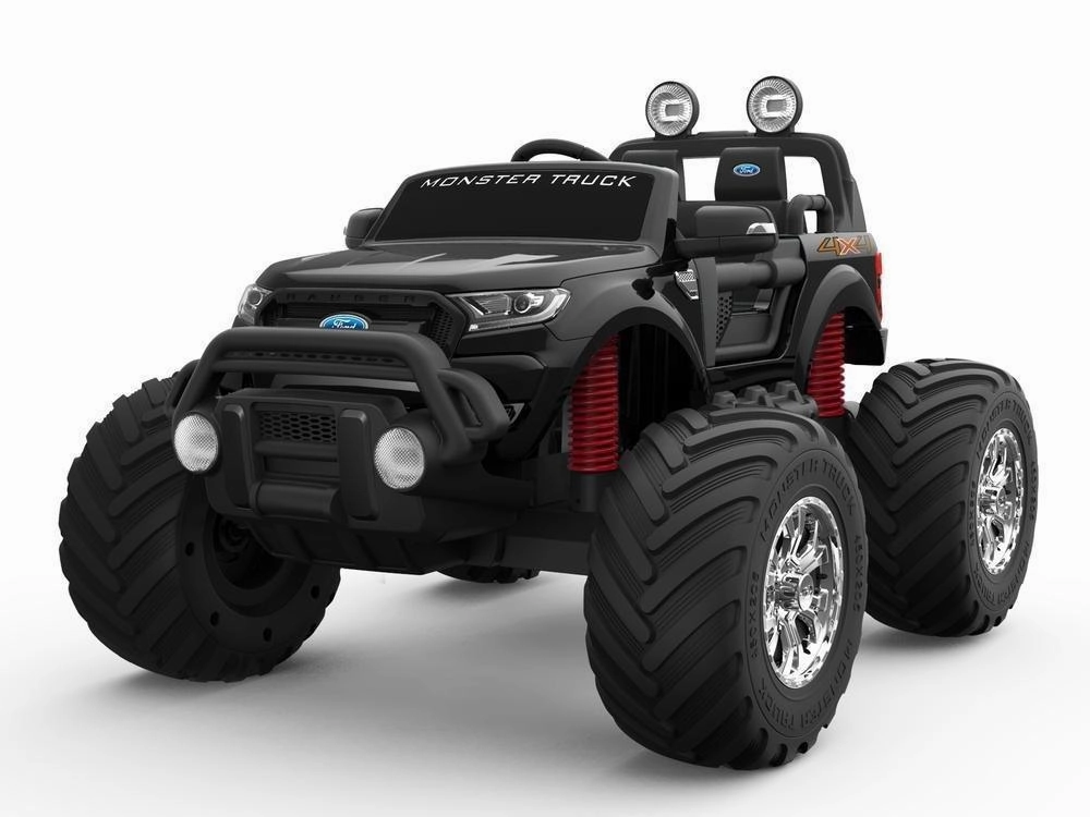 RICCO BLACK 12V Battery Ford Ranger Licenced Monster Truck 4 Motors Kids Electric Ride-on Car
