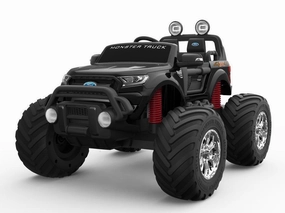 RICCO BLACK 12V Battery Ford Ranger Licenced Monster Truck 4 Motors Kids Electric Ride-on Car