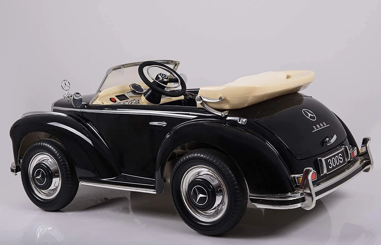 Ricco CLASSIC Mercedes Benz 300S (W188) 12V Battery Electric Ride-On Car Black X-Display