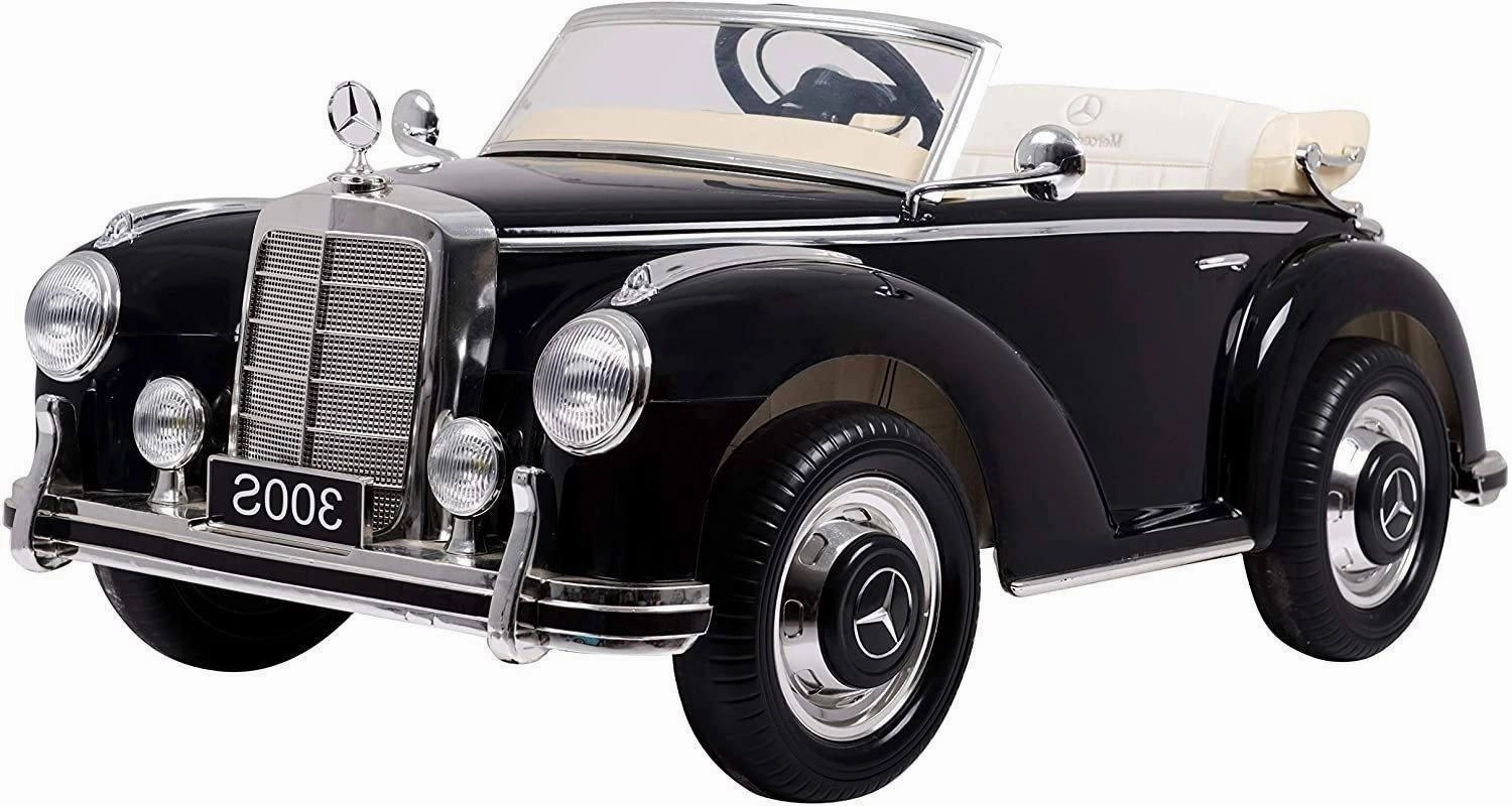Ricco CLASSIC Mercedes Benz 300S (W188) 12V Battery Electric Ride-On Car Black X-Display