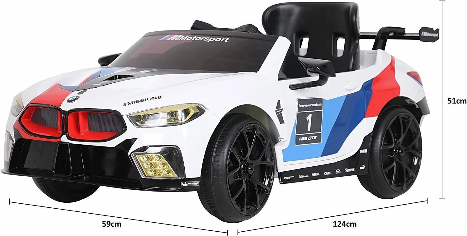 ROLLPLAY Germany BMW M8 GTE 12V Battery Ride-on Car with Remote Control