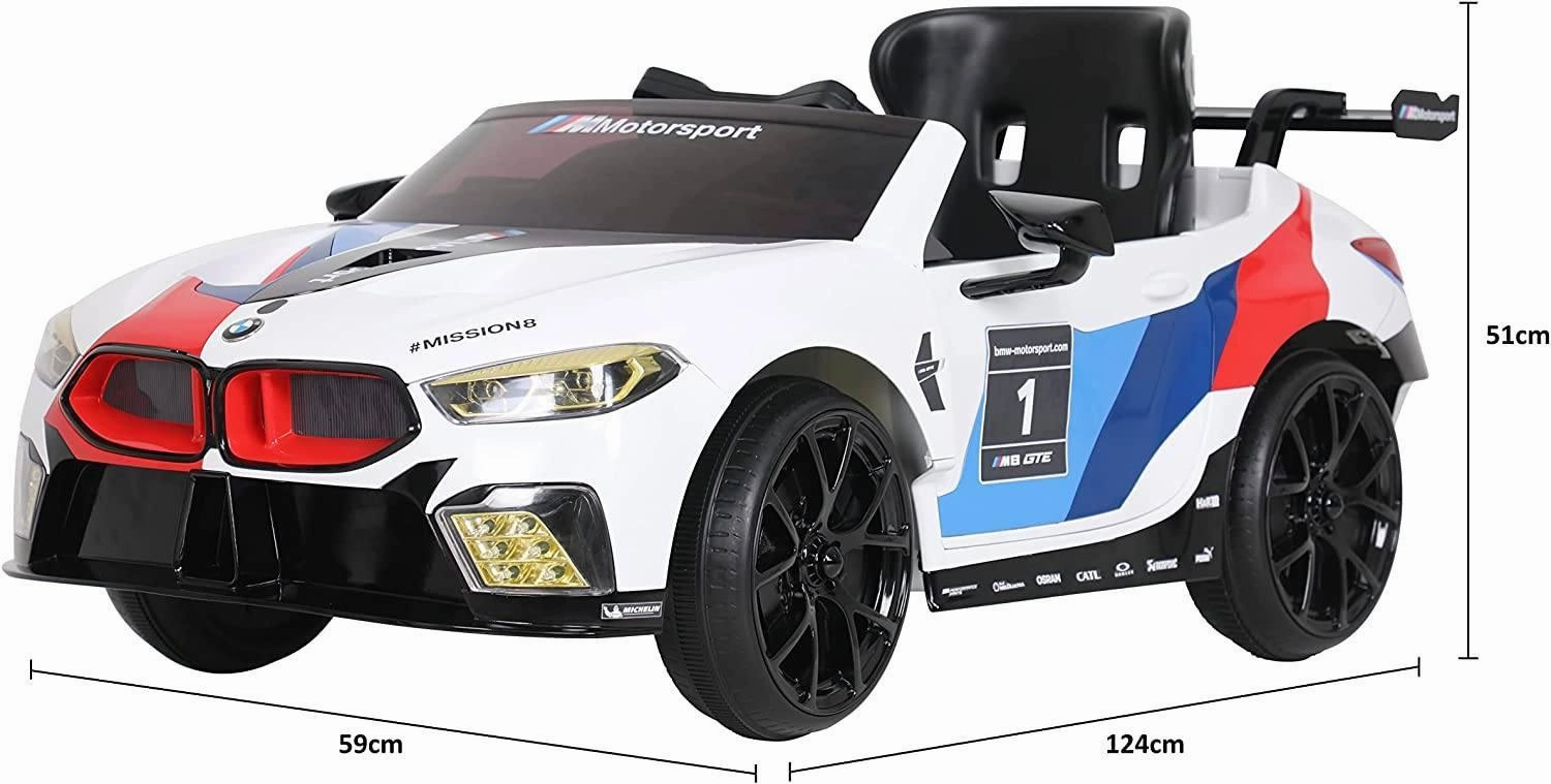 ROLLPLAY Germany BMW M8 GTE 12V Battery Ride-on Car with Remote Control