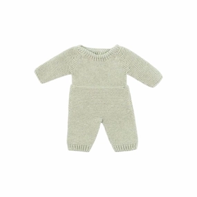 Sage Green Knit Doll Pajamas - 12''