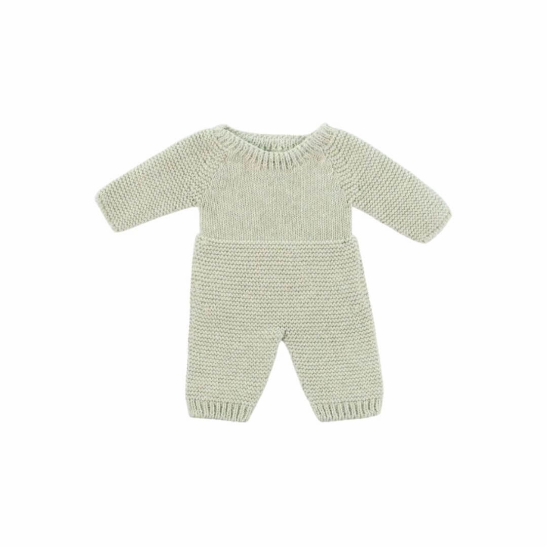 Sage Green Knit Doll Pajamas - 12''
