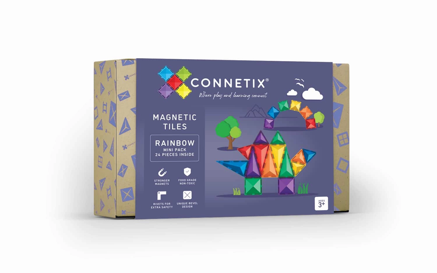 Sale Connetix Tiles 24 Piece Rainbow Mini Pack