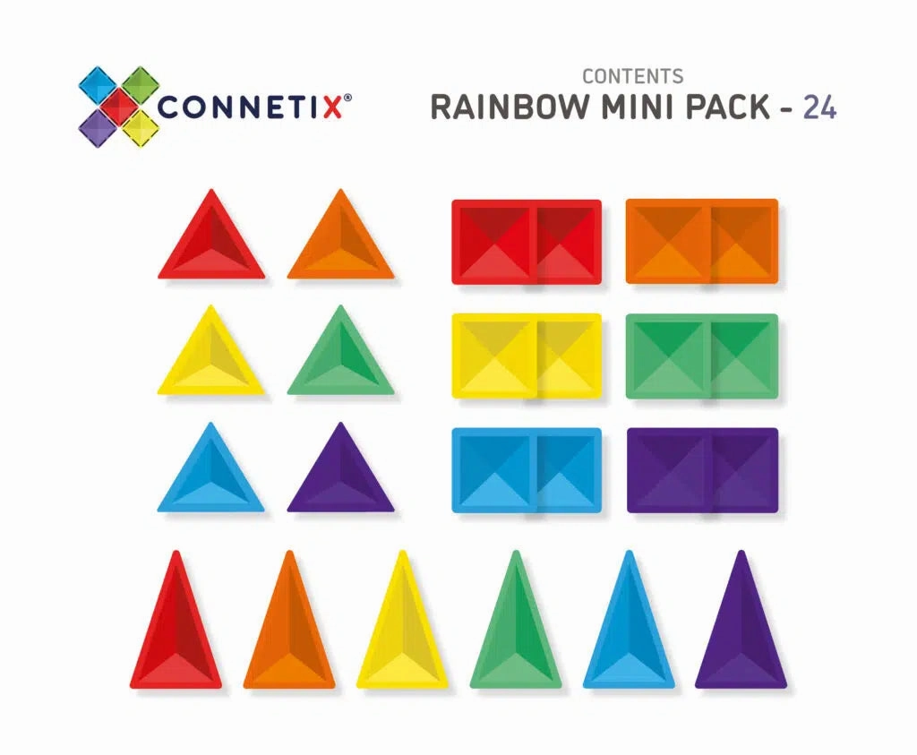 Sale Connetix Tiles 24 Piece Rainbow Mini Pack