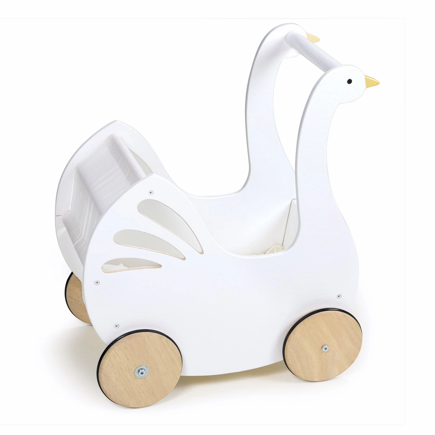 Sweet Wooden Swan Doll Stroller