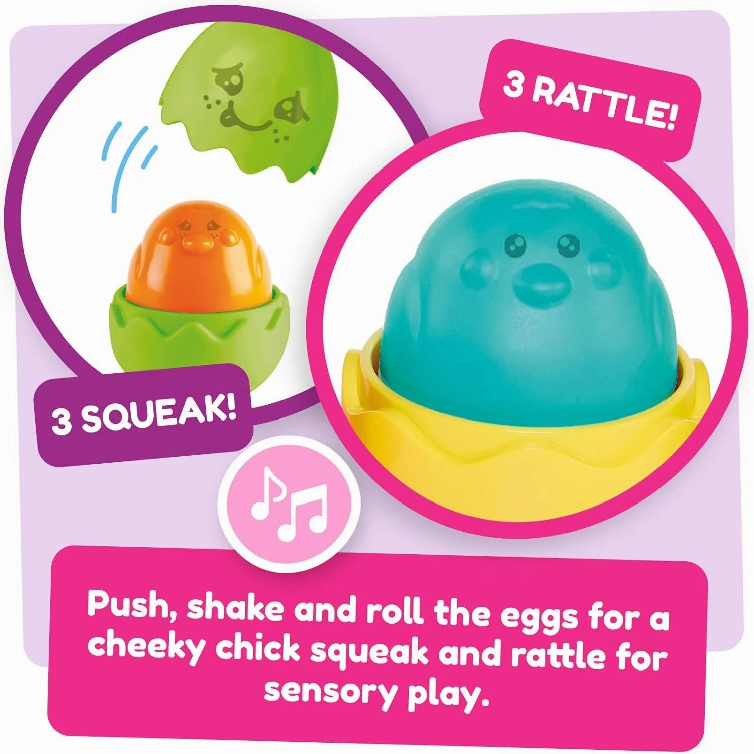 TOMY Hide and Squeak Bright Chicks Baby Toy
