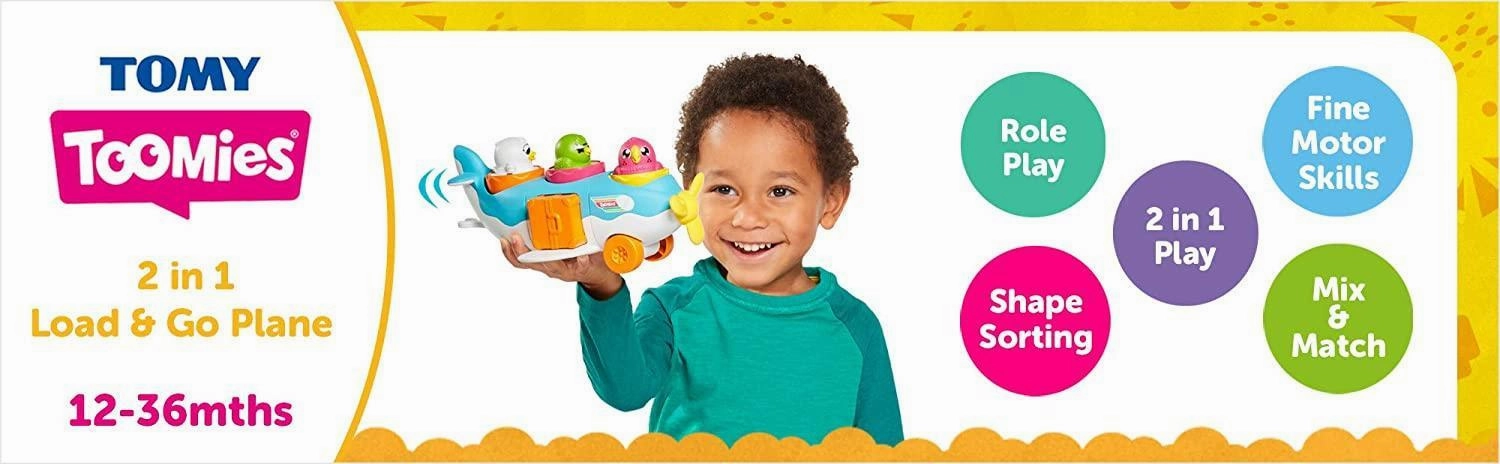 Tomy Toomies Hide & Squeak 2 In 1 Load & Go Plane