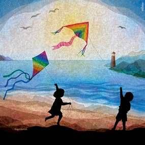 Toverlux Vogel Geluk Silhouette, Kite