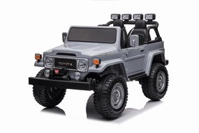 TOYOTA Land Cruiser Jeep 12V Battery 2-Seater Ride-on Car - Grey