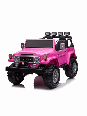 TOYOTA Land Cruiser Jeep 12V Battery 2-Seater Ride-on Car - Pink