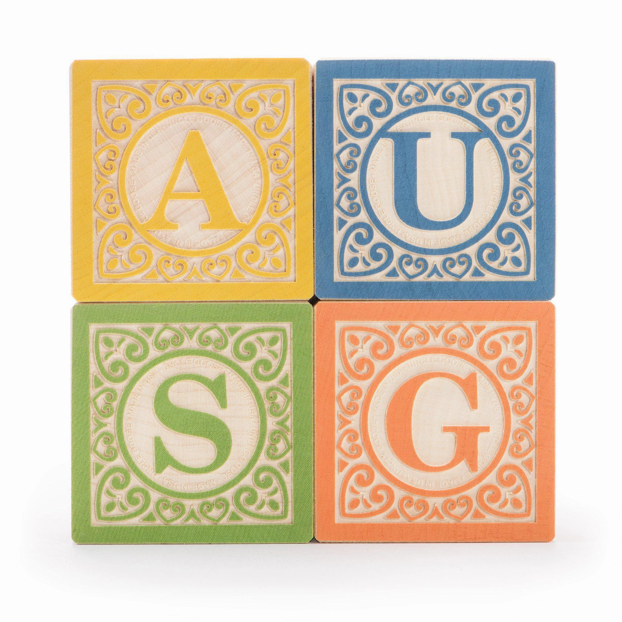 Uncle Goose Classic ABC Blocks w/ Canvas Bag