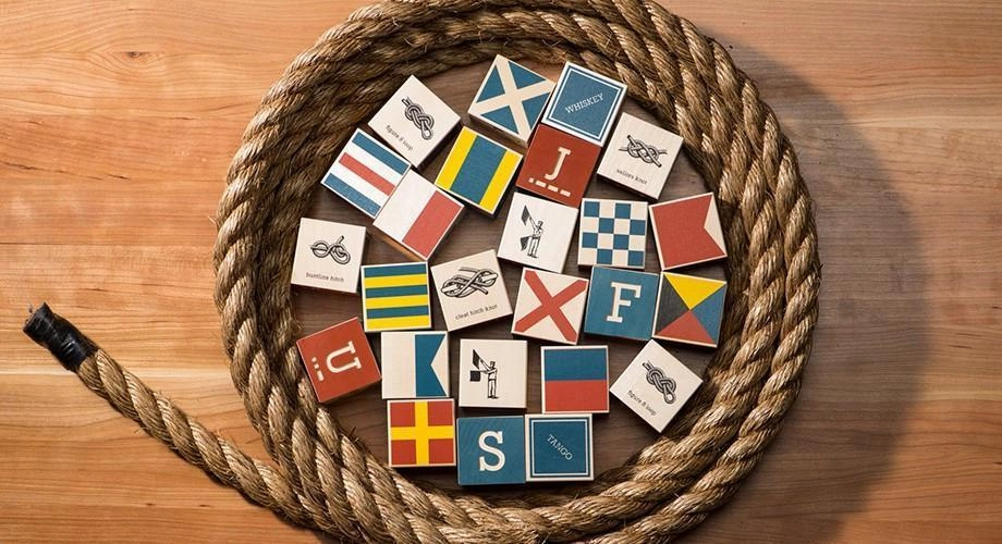 Uncle Goose Nautical Blocks w/ Canvas Bag