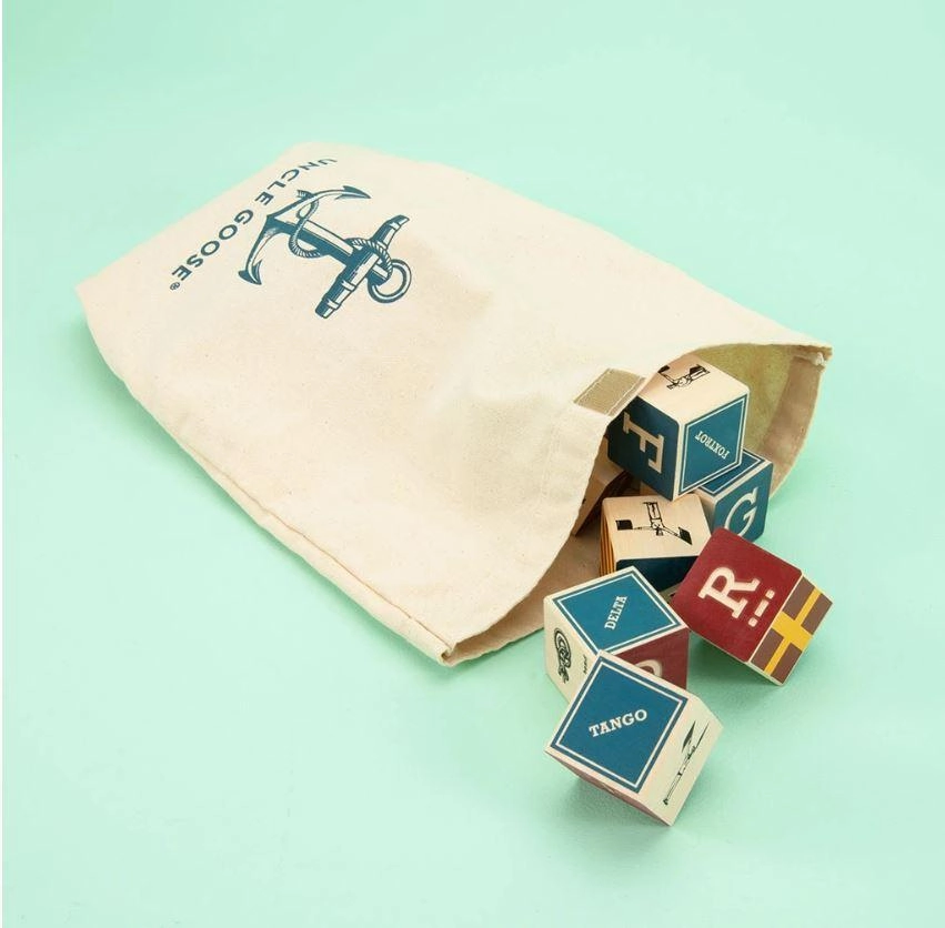 Uncle Goose Nautical Blocks w/ Canvas Bag