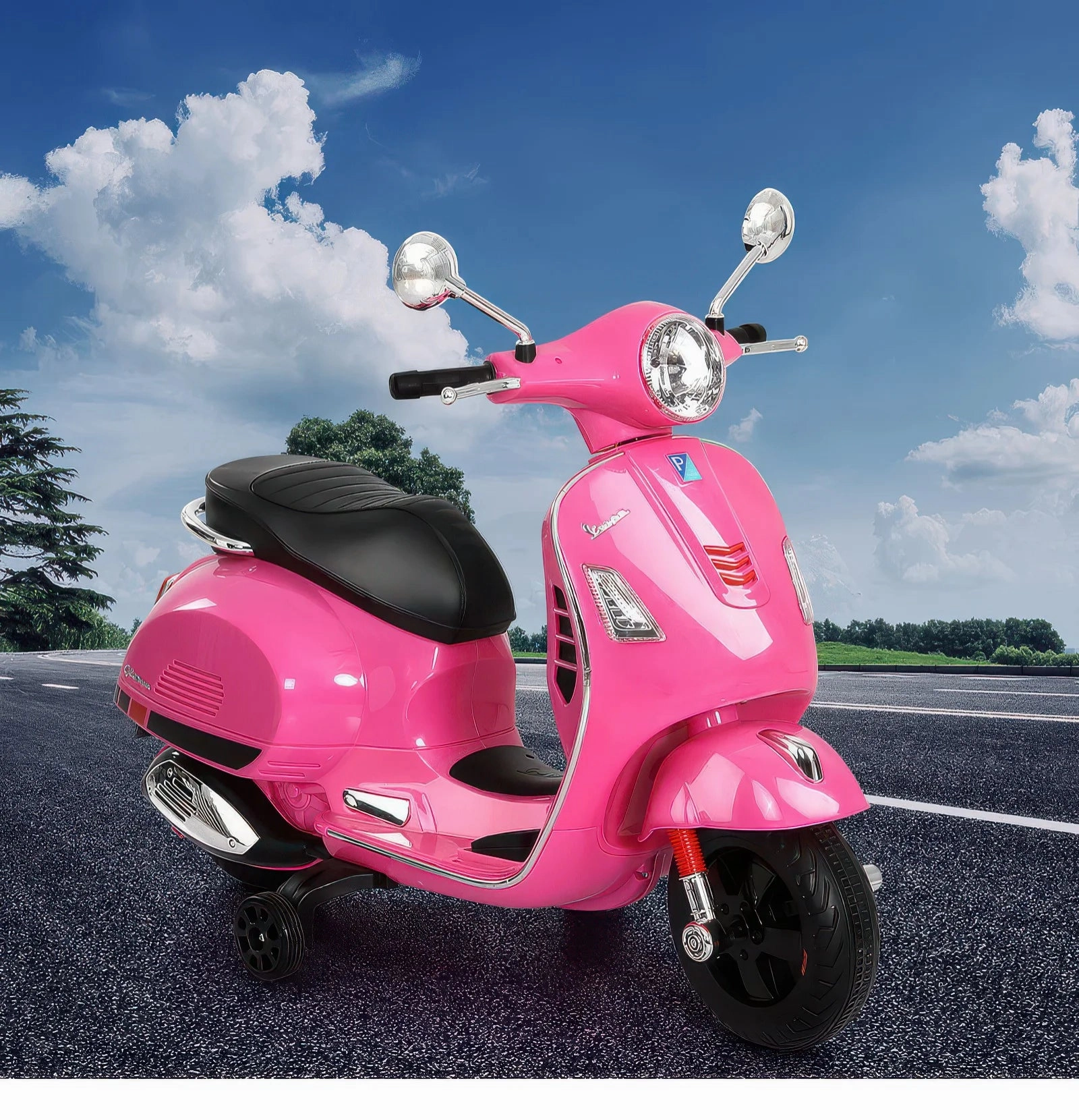 Vespa 946 Kids Electric 12V Battery Powered Motorbike Ride-on - Pink