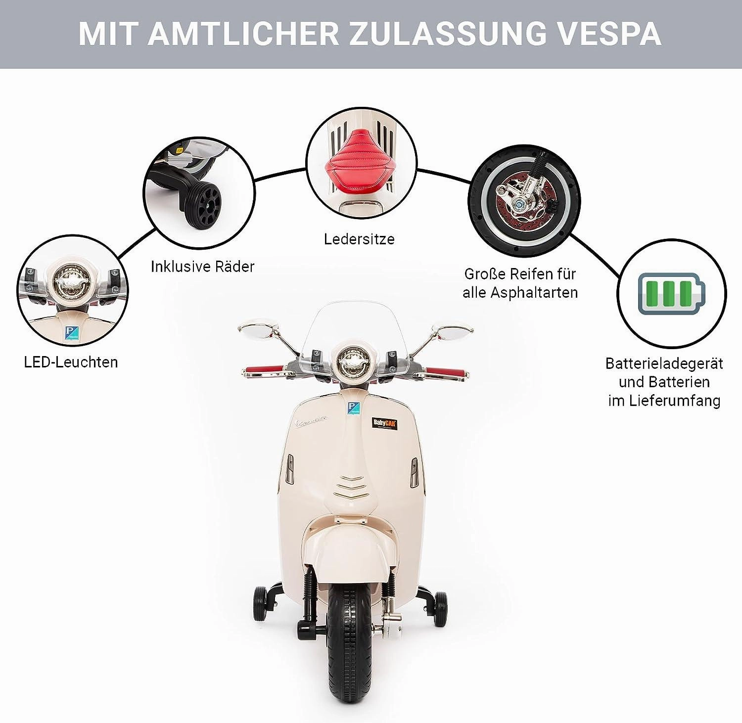 Vespa 946 Kids Electric 12V Battery Powered Motorbike Ride-on