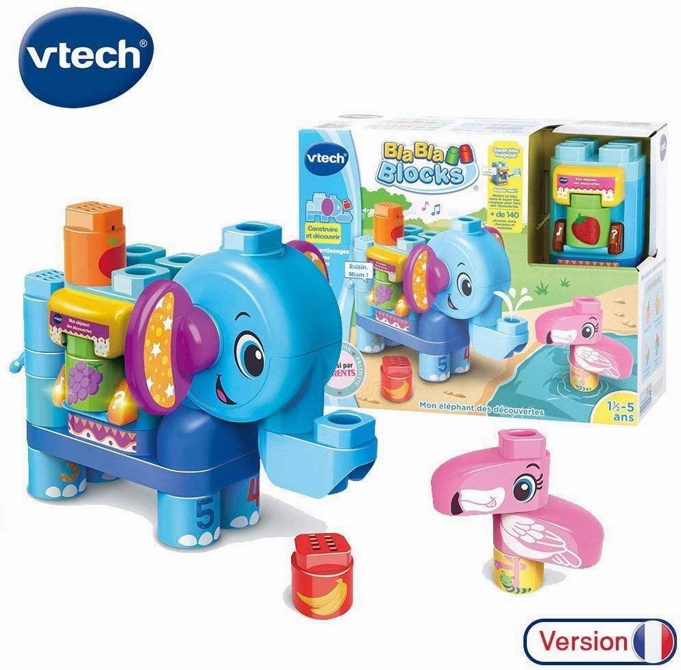 VTech Bla-Bla Blocks  Elephant Discoveries Toy Construction (GREEK LANGUAGE)