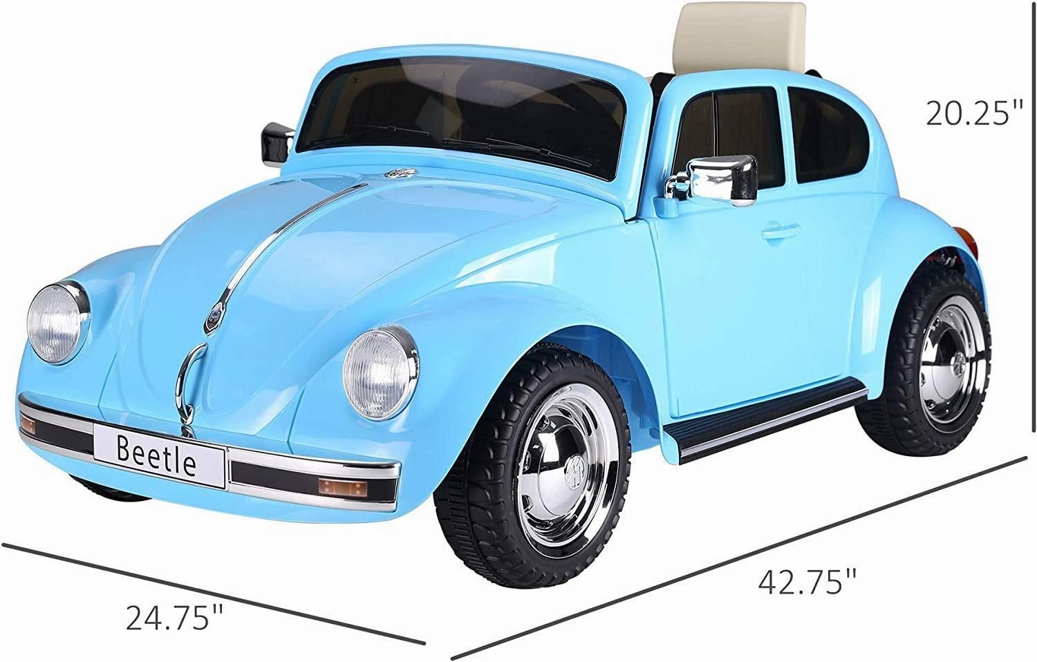 VW Beetle 12V Battery Ride-on Car with Remote Control - Blue