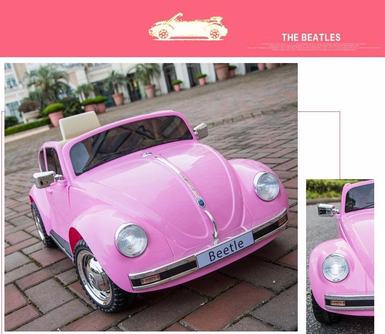 VW Beetle 12V Battery Ride-on Car with Remote Control - Colour Pink