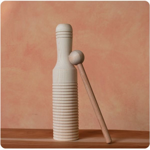 Wood Tone Block Instrument with Mallet
