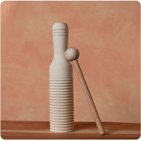 Wood Tone Block Instrument with Mallet