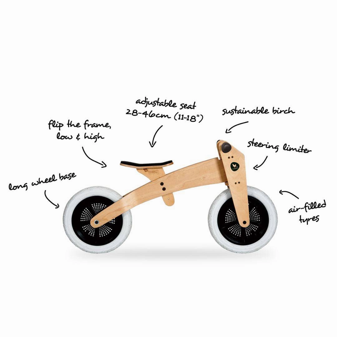 Wooden 3-in-1 Balance Bike / Trike