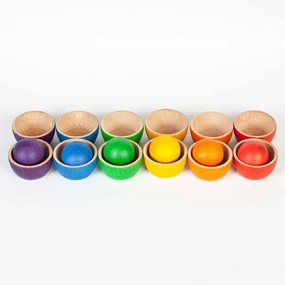 Wooden Bowls & Balls Matching Game