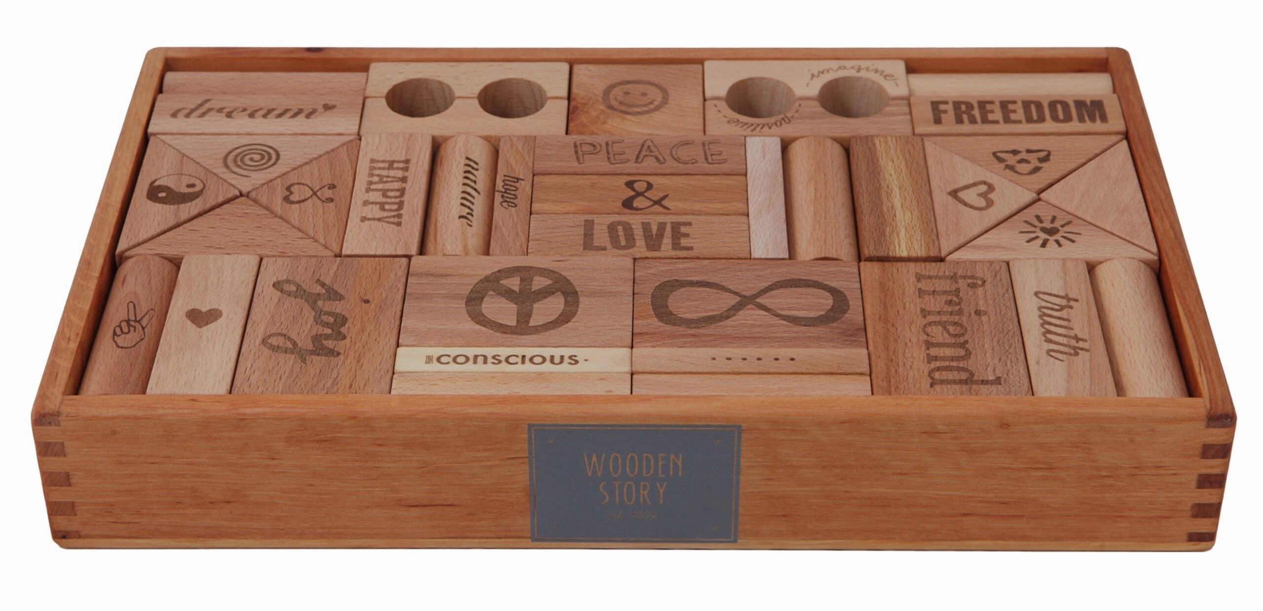 Wooden Story Peace & Love Blocks XL 72p