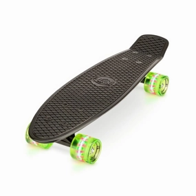XOOTZ 22-Inch Cruiser Skateboard with LED Wheels - Black