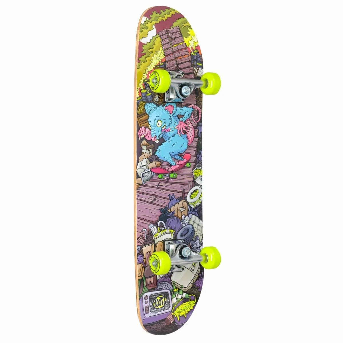 Xootz 31-inch Complete Double Kick Skateboard - Rat Ramp